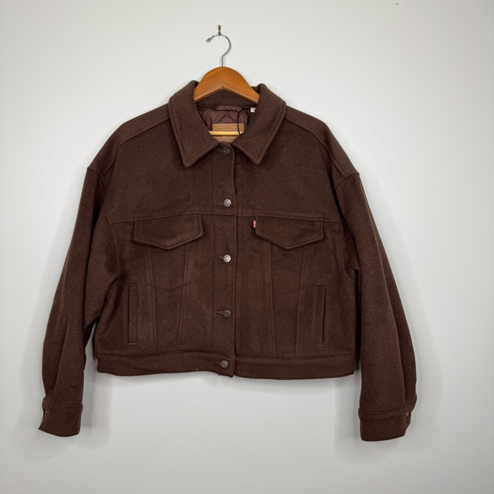 Levi’s Wool Baby Bubble Oversized Trucker Jacket Cropped Jacket